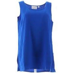 NWT LINEA BY LOUIS DELL'OLIO GAUZE CREPE TUNIC SAPPHIRE XXS